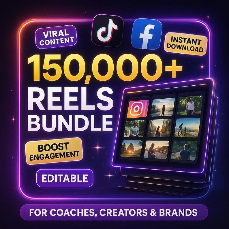 +150,000 Viral Reels β Editable, Downloadable, and Ready to Publish! π¬β¨