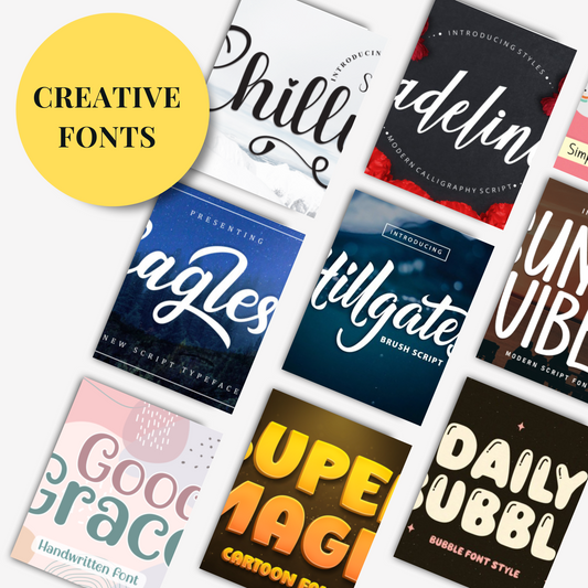 Fonts Bundle – Over 100 Unique &amp; Creative Fonts in One Pack!