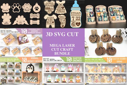 3D SVG Cut – Mega Laser Cut Craft Bundle