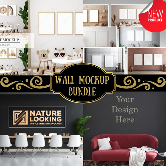 Wall Mockup Bundle – Showcase Your Art in Style!
