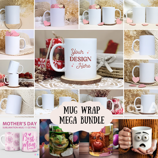 Mug Wrap Mega Bundle – Ultimate 3D &amp; Sublimation Designs ☕✨