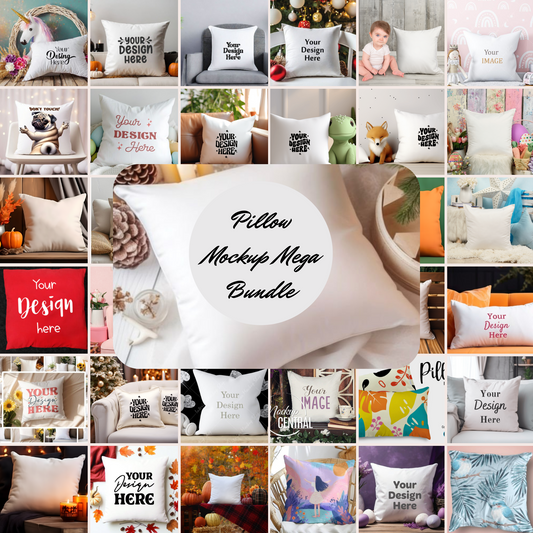Pillow Mockup Mega Bundle – The Ultimate Collection for Stunning Pillow Presentations!